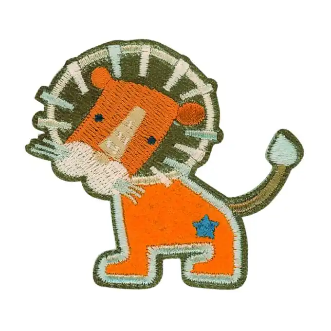 Bügelbild Lowe orange grün Bestpreis