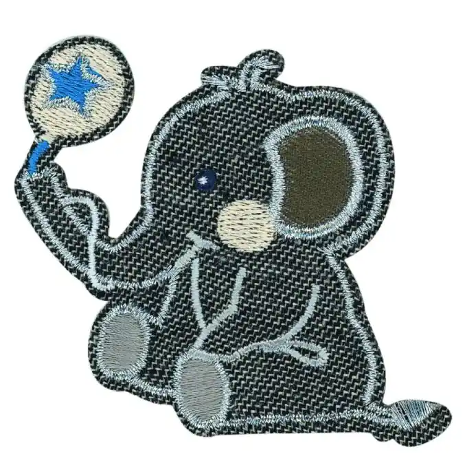 Heißes Angebot Bügelbild Elefant blau