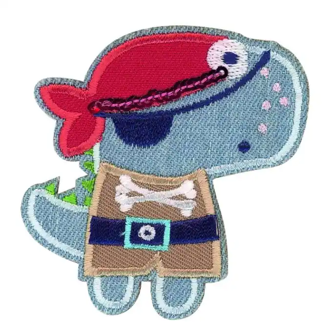 Original Bügelbild Dinosaurier Piraten jean