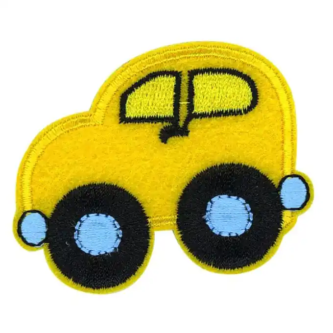 Bügelbild Auto gelb Großhandel