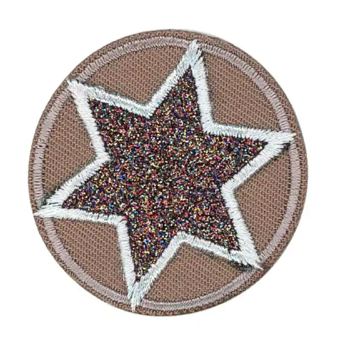 Mega-Angebot Bügelbild Stern Strass braun