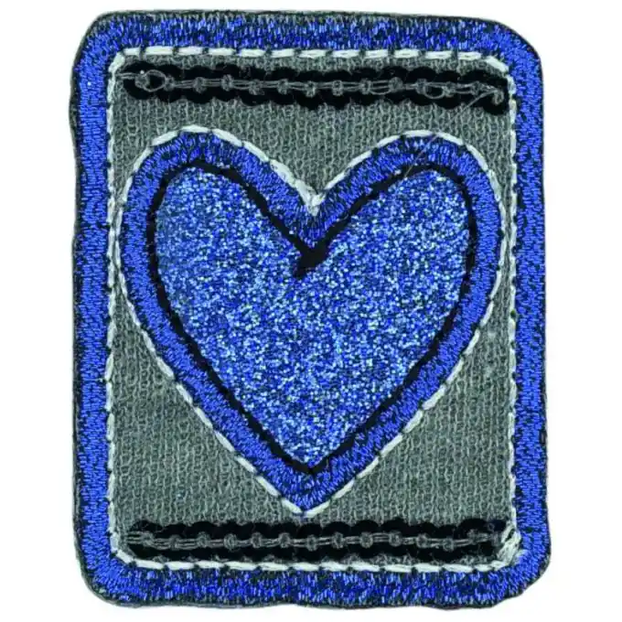 Top-Angebot Bügelbild Herz Strass blau