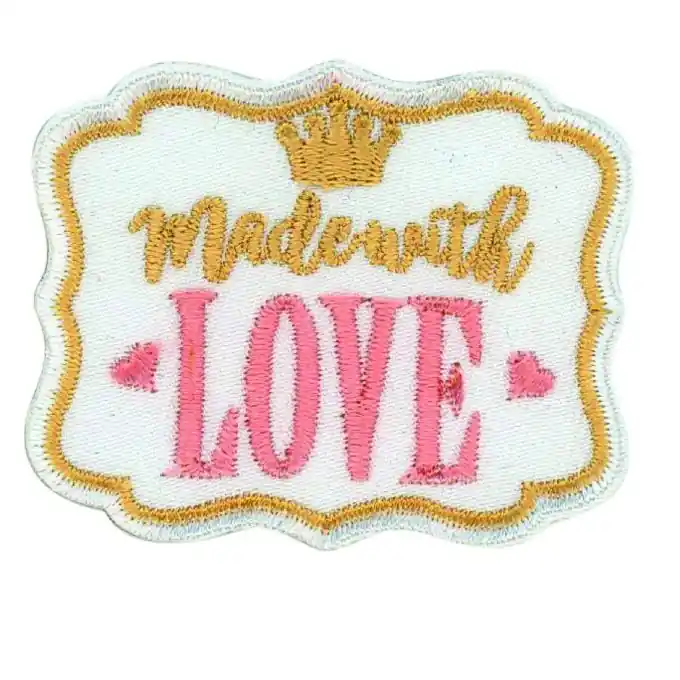 Bügelbild Made With Love Geprüft