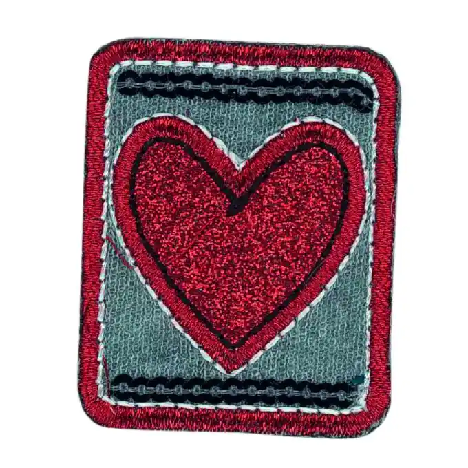Bügelbild Herz Rot Glitter Saisonangebot