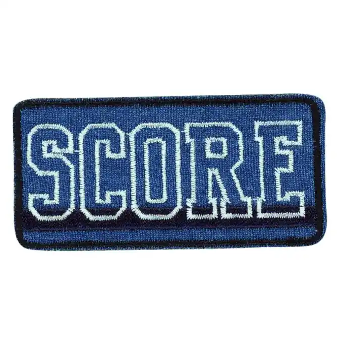 Sofort Bestellen Bügelbild Score blau