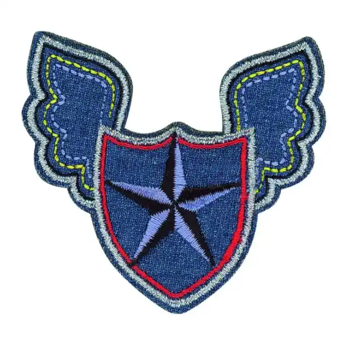 Bügelbild Flügel Stern jean Exklusiv