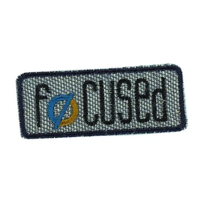 Bügelbild focused grau Kostenloser Rückversand