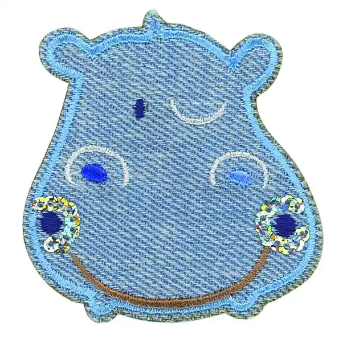 Bügelbild Hippopotamus blue jeans Saisonangebot