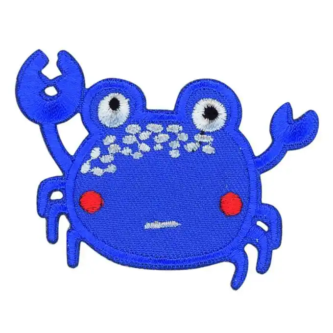 Bügelbild Krabbe blau Neu Im Sortiment