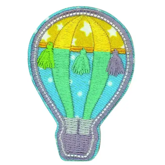 Jetzt Bestellen Bügelbild Heißluftballon blau gelb