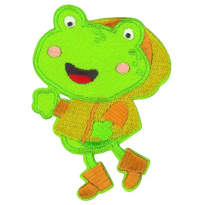 Gratis Versand Bügelbild Frosch grün orange