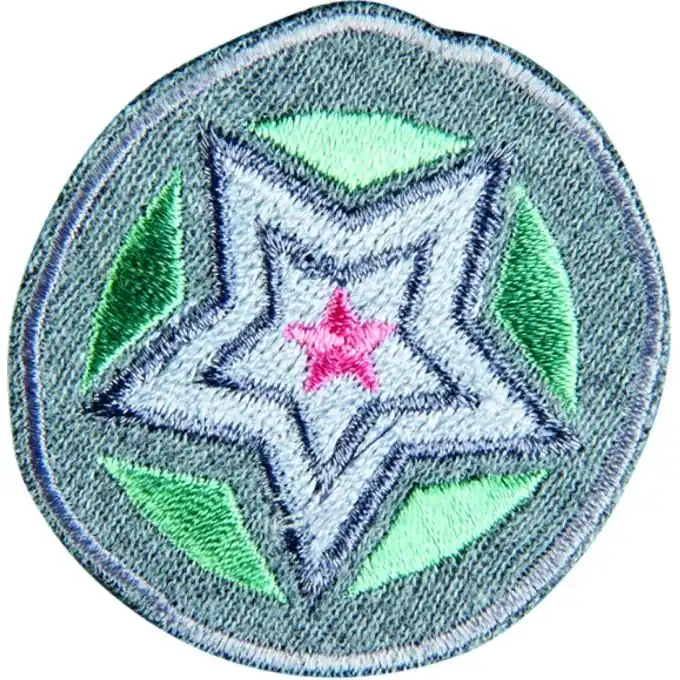 Bügelbild Stern Kreis türkisblau Markenprodukt