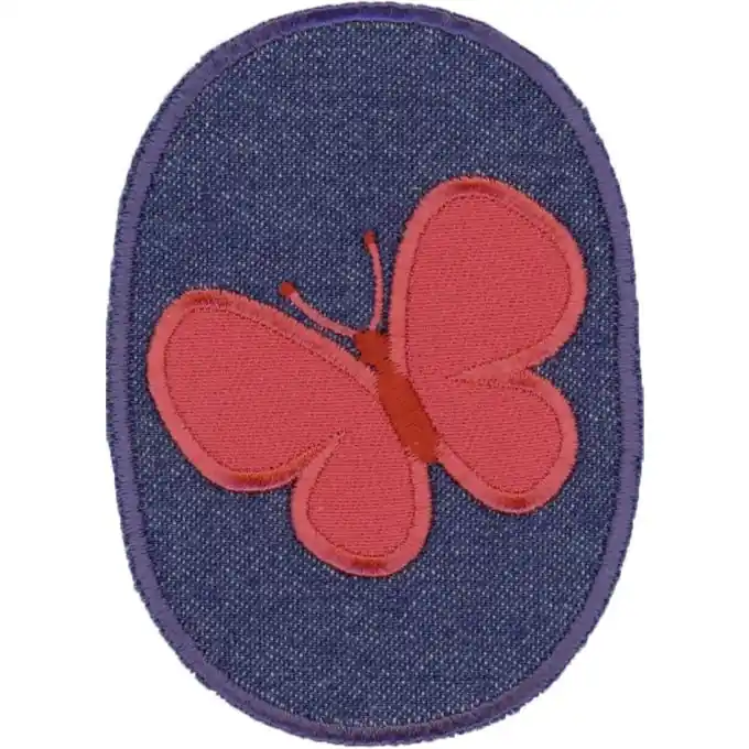 Sale Bügelbild Schmetterling Rosa Jeans