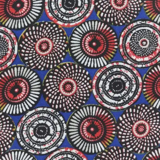 Gemusterter Baumwollstoff Wax Blau Versand Am Gleichen Tag