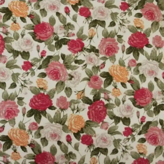 Nur Heute Geblümter Baumwollstoff Kate Weiß