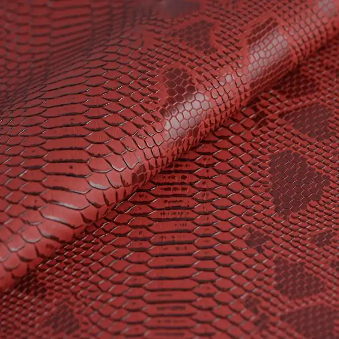 Kunstleder Reptilienoptik Comodo Rot Abverkauf