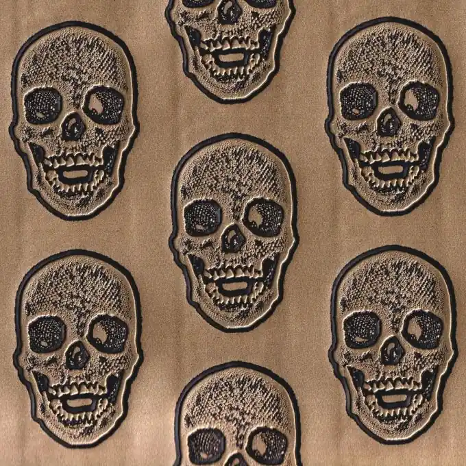 Bestseller Kunstleder Totenkopf Gold