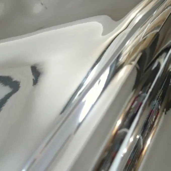 Markenware Glänzendes Kunstleder Miroir Silbern