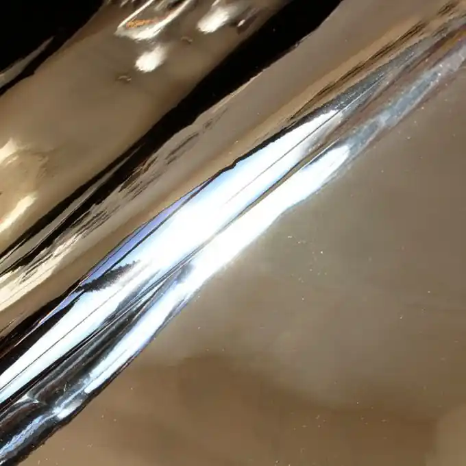 Neu Kunstleder Miroir spiegelnd Gold