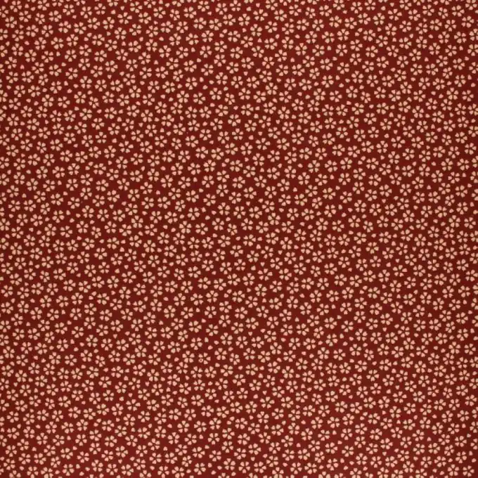 Geprüft Baumwollstoff Weinrot Blüten