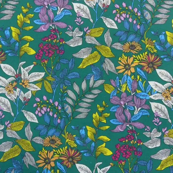 Baumwollstoff Glycines Grün Abverkauf