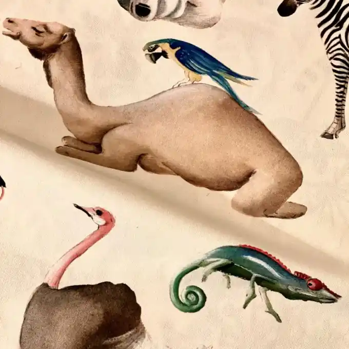 Dicker Baumwollstoff Zoo Creme Solange Der Vorrat Reicht