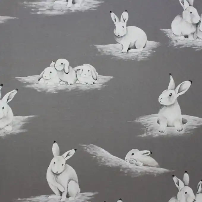 Zertifiziert Baumwollstoff Lapinoux Grau