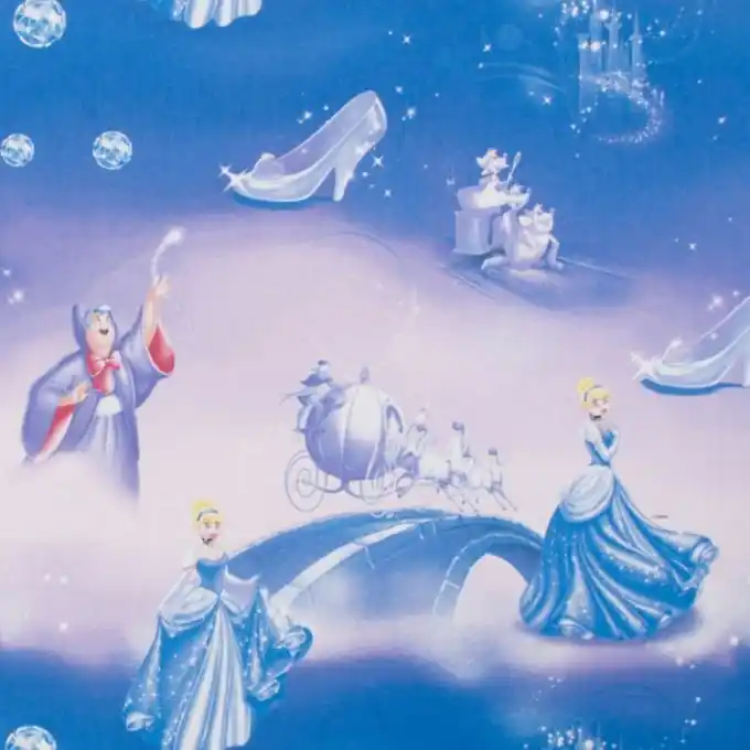 Baumwollstoff Cinderella Blau Limited Edition