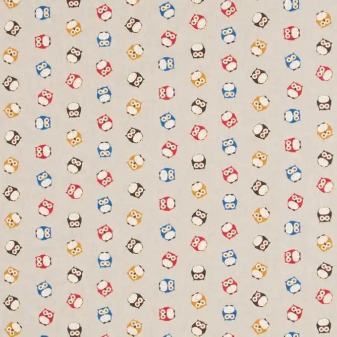 Super-Preis Dicker Baumwollstoff Eulen Bunt