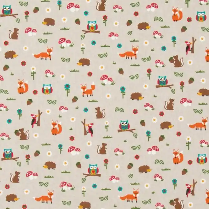 Dicker Baumwollstoff Füchse Wald Schneller Versand