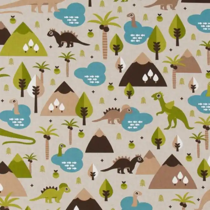 Top-Seller Dicker Baumwollstoff Dinos Bunt