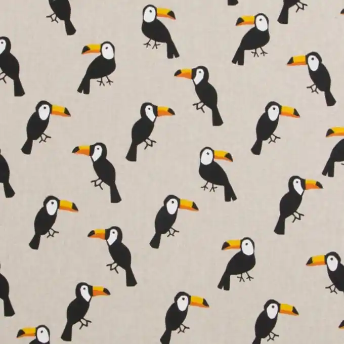 Dicker Baumwollstoff Tukan Schwarz Großhandel