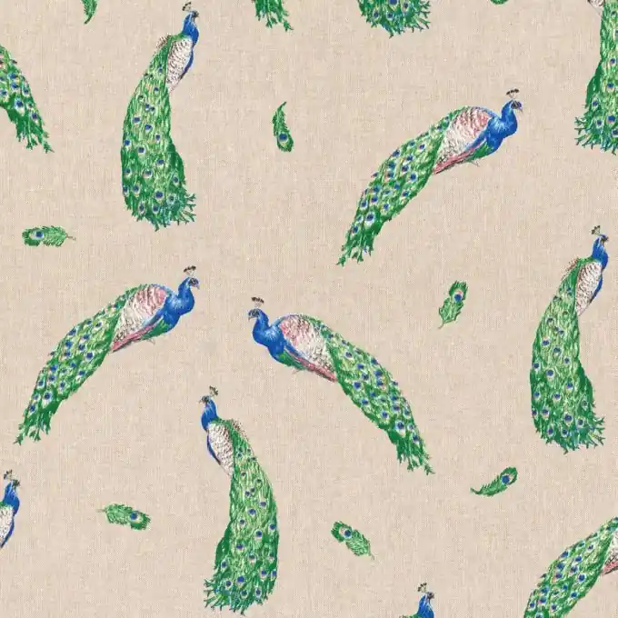 Dicker Baumwollstoff Pfaue Blau/Grün Zertifiziert