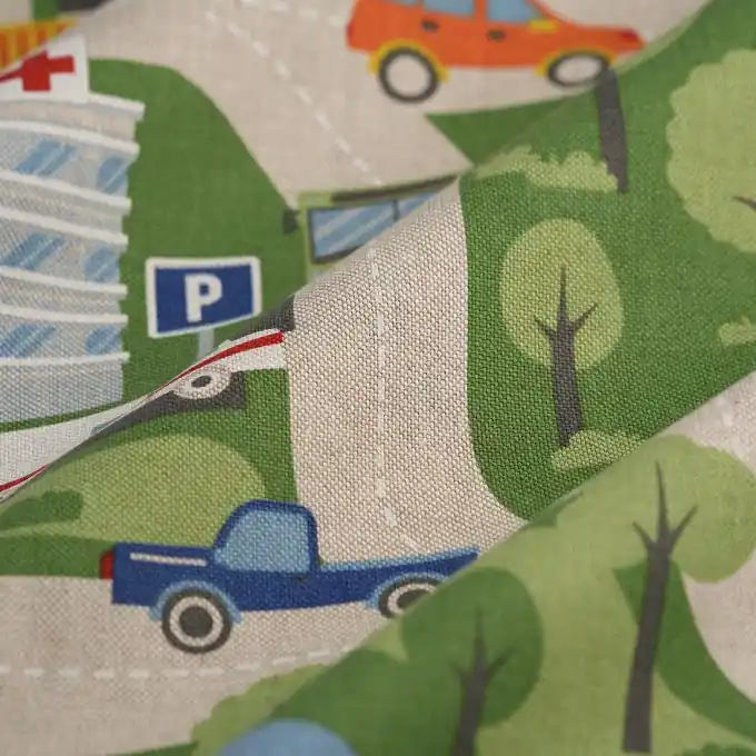 Neue Kollektion Dicker Baumwollstoff City Map Bunt