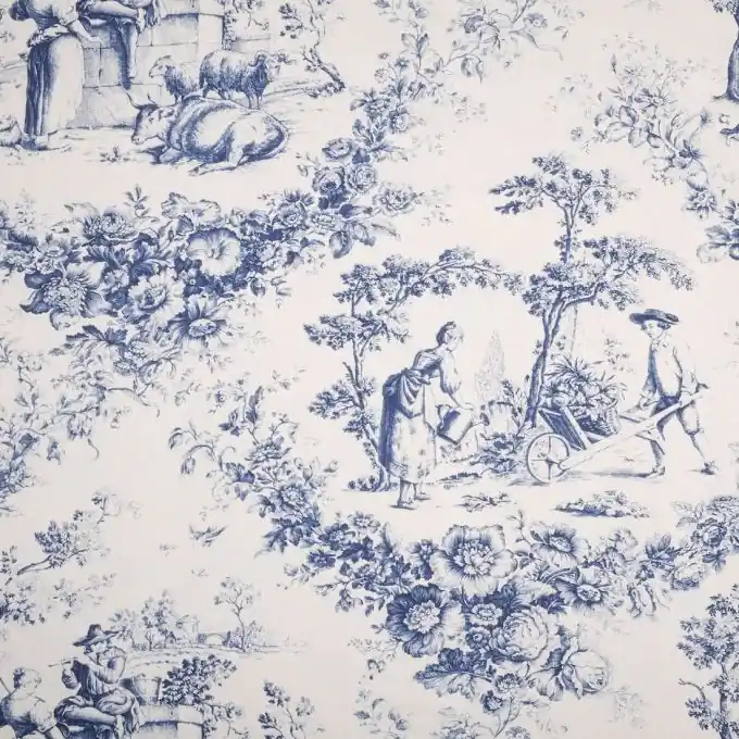 Toile de Jouy Courisane Blau Top-Preis
