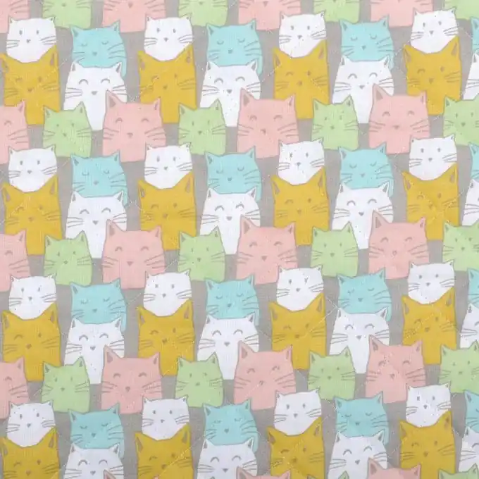 Gesteppter Stoff Katzen Aktuell