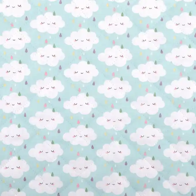 Gesteppter Stoff Wolken Im Trend