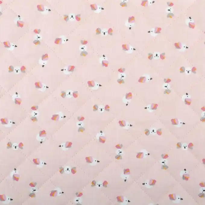 Gesteppter Stoff Vögel Rosa Kostenloser Versand