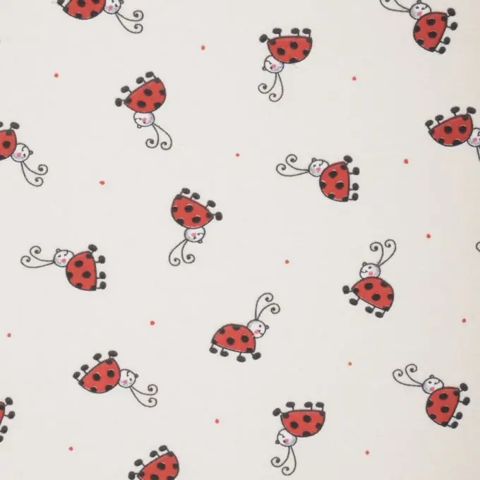 Solange Der Vorrat Reicht Baumwollstoff Marienkäfern Rot