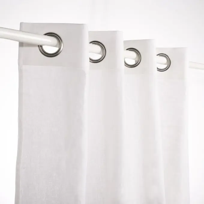 Ausverkauf Boheme-Vorhang aus Leinen, weiß