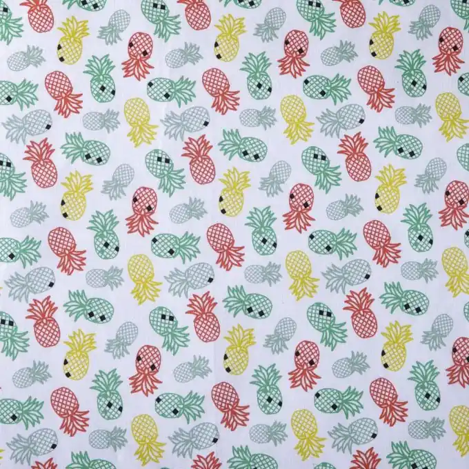Ananas-Muster Baumwollstoff Grün 160cm Breite Versand Am Gleichen Tag