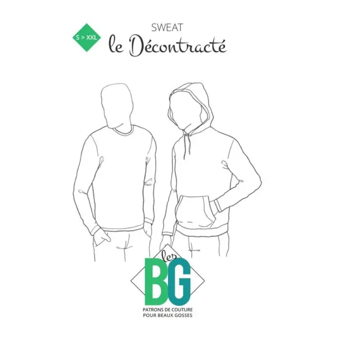 Zertifiziert Schnittmuster Herren Sweatshirt – Les BG FR