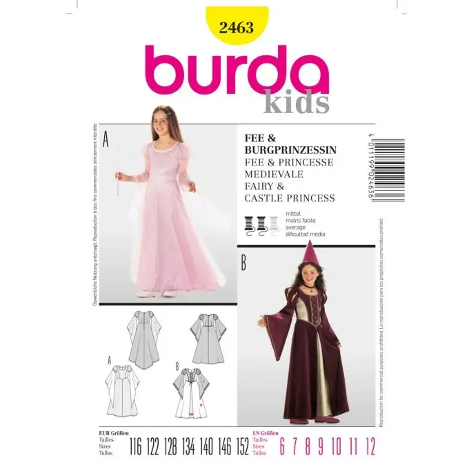 Schnittmuster Fee & Pronzessin Burda n°2463 Rabatt