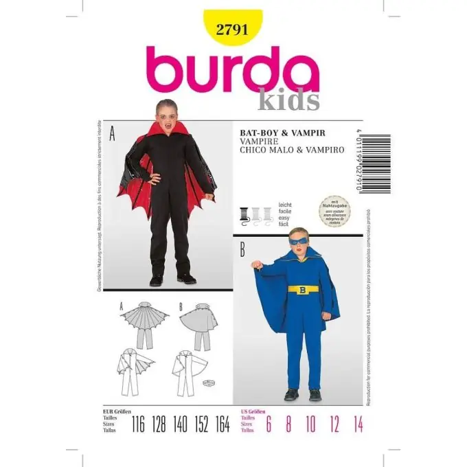 Sale Schnittmuster Vampire & Bat Boy – Burda n°2791