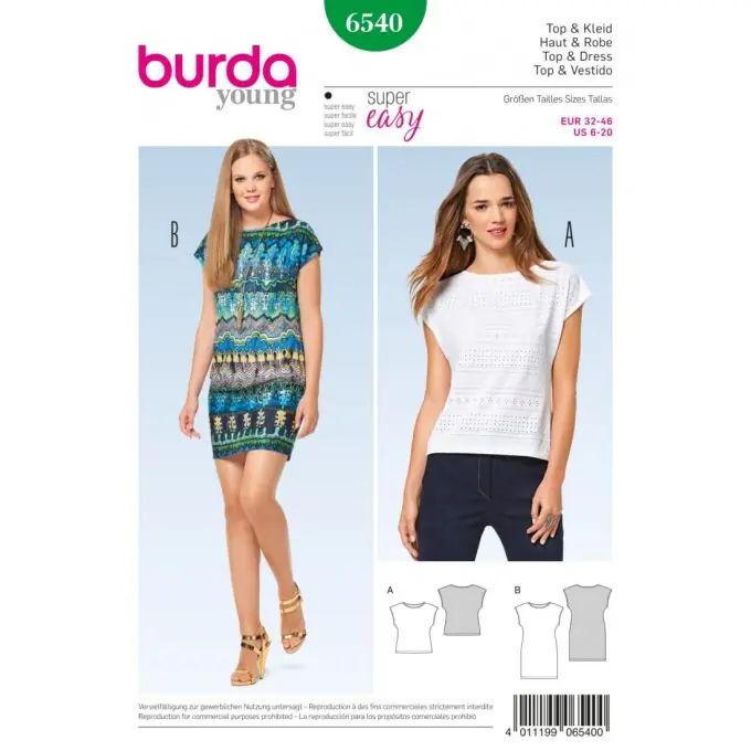 Top-Qualität Top & Kleidmuster – Burda Nr. 6540