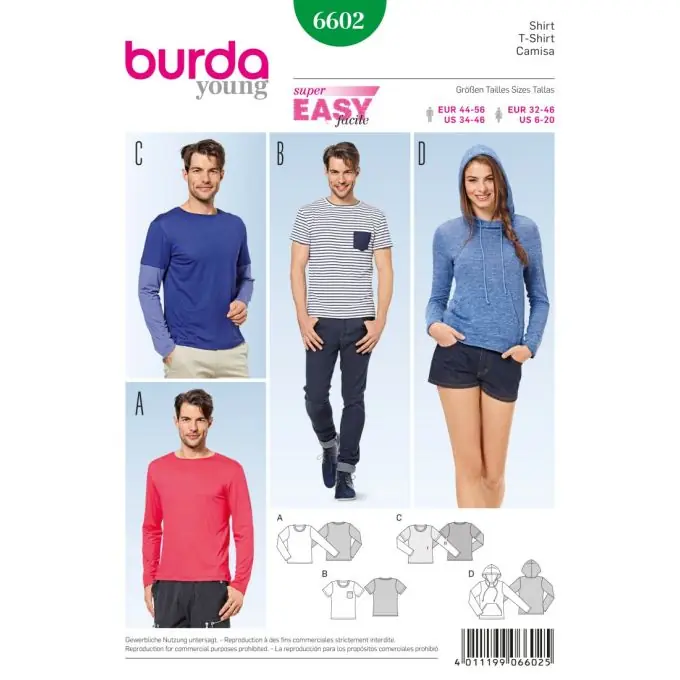 T-Shirt-Muster – Burda Nr. 6602 Handgefertigt