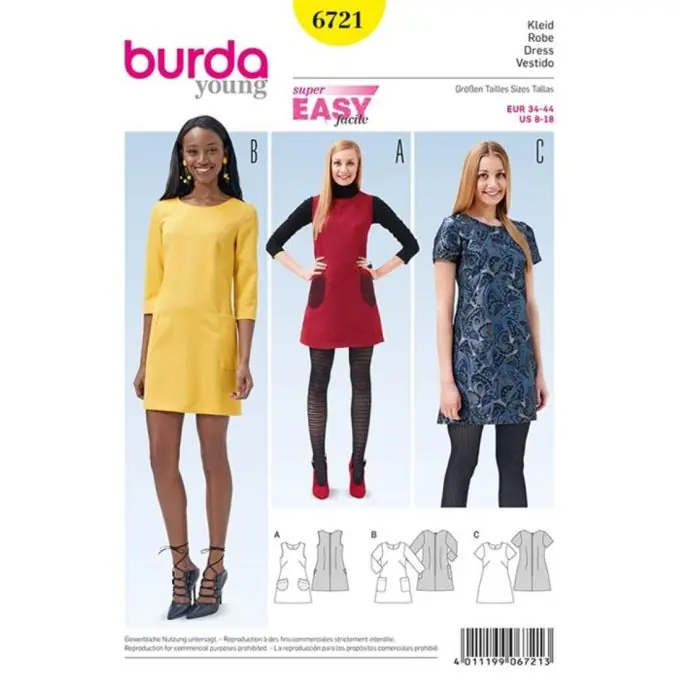 Preiswert Schnittmuster für Kleid – Burda Nr. 6721
