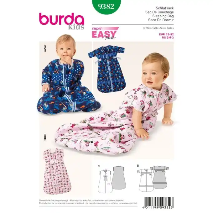 Muster für Babyschlafsack – Burda Nr. 9382 Preis Gesenkt