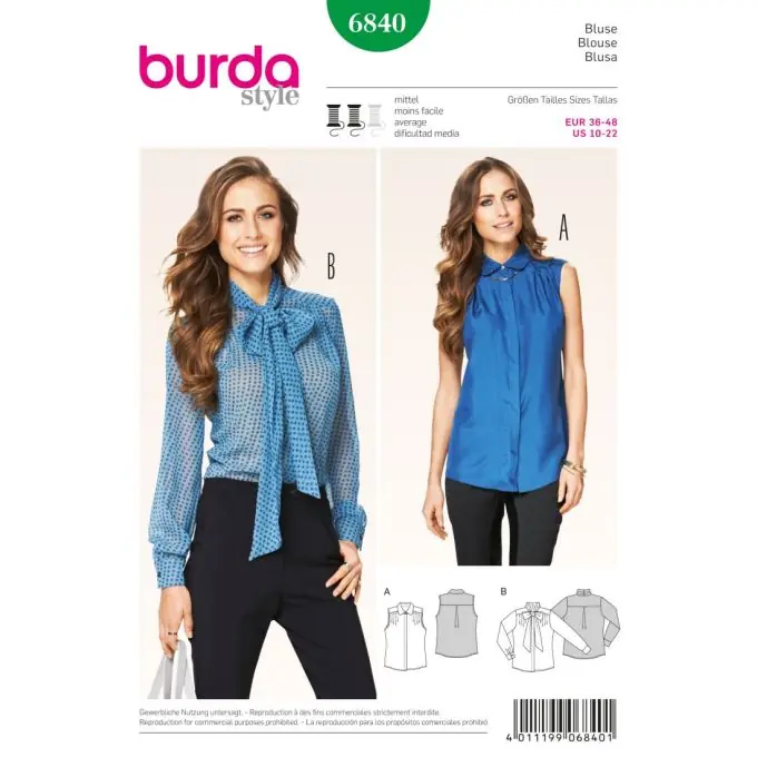 Versand Am Gleichen Tag Schnittmuster Bluse – Burda n°6840