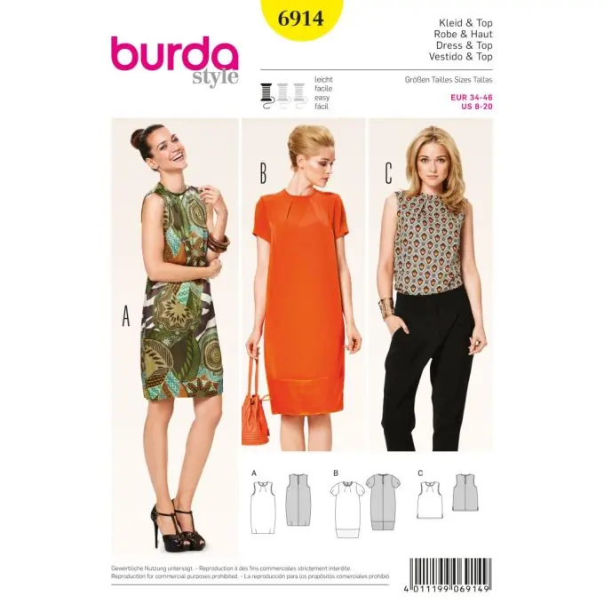 Schnittmuster Oberteil/ Kleid – Burda n°6914 Zertifiziert